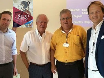 Από αριστερά, Prof. Χ. Γεωργάλας, Prof. G. Nolst Trenité (Oλλανδία), Dr. med. B. Παυλιδέλης,  Prof. D. J. Menger (Oλλανδία)