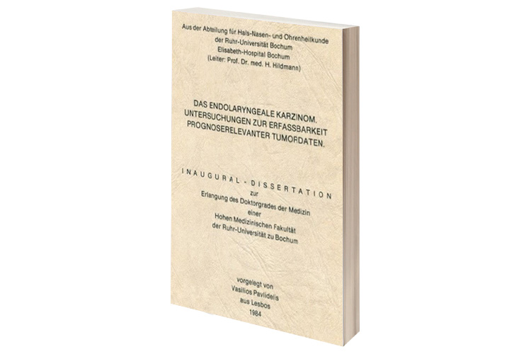Διδακτορική διατριβή του Dr. med. B. Παυλιδέλη, στο Πανεπιστήμιο Bochum, 1985. 
