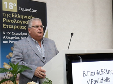 Ο Dr. med. B. Παυλιδέλης, ομιλητής στο 18ο  Σεμινάριο  της                                  
Ελληνικής Ρινολογικής Εταιρείας, 2018
